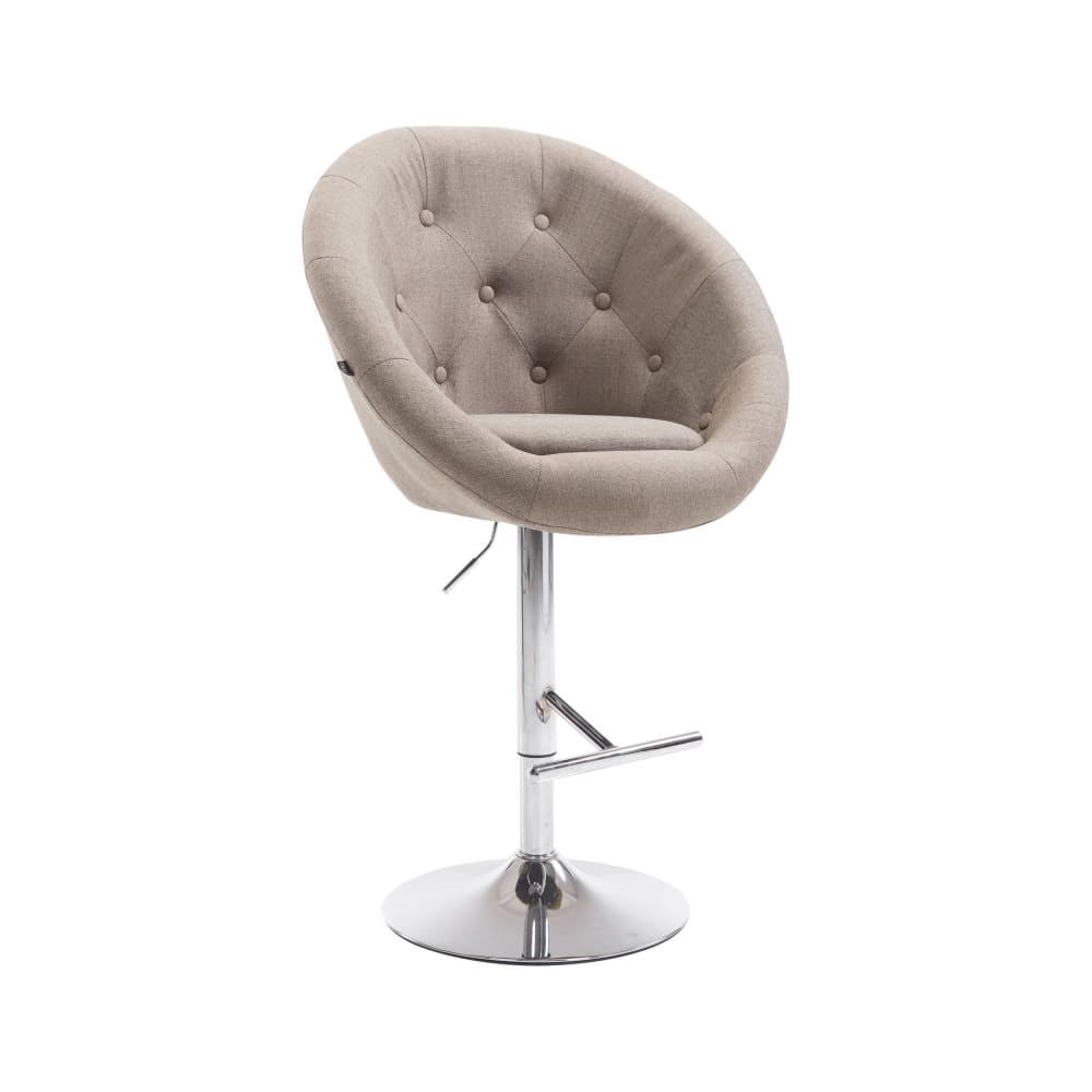 Tabouret de bar réglable pivotant en tissu Taupe