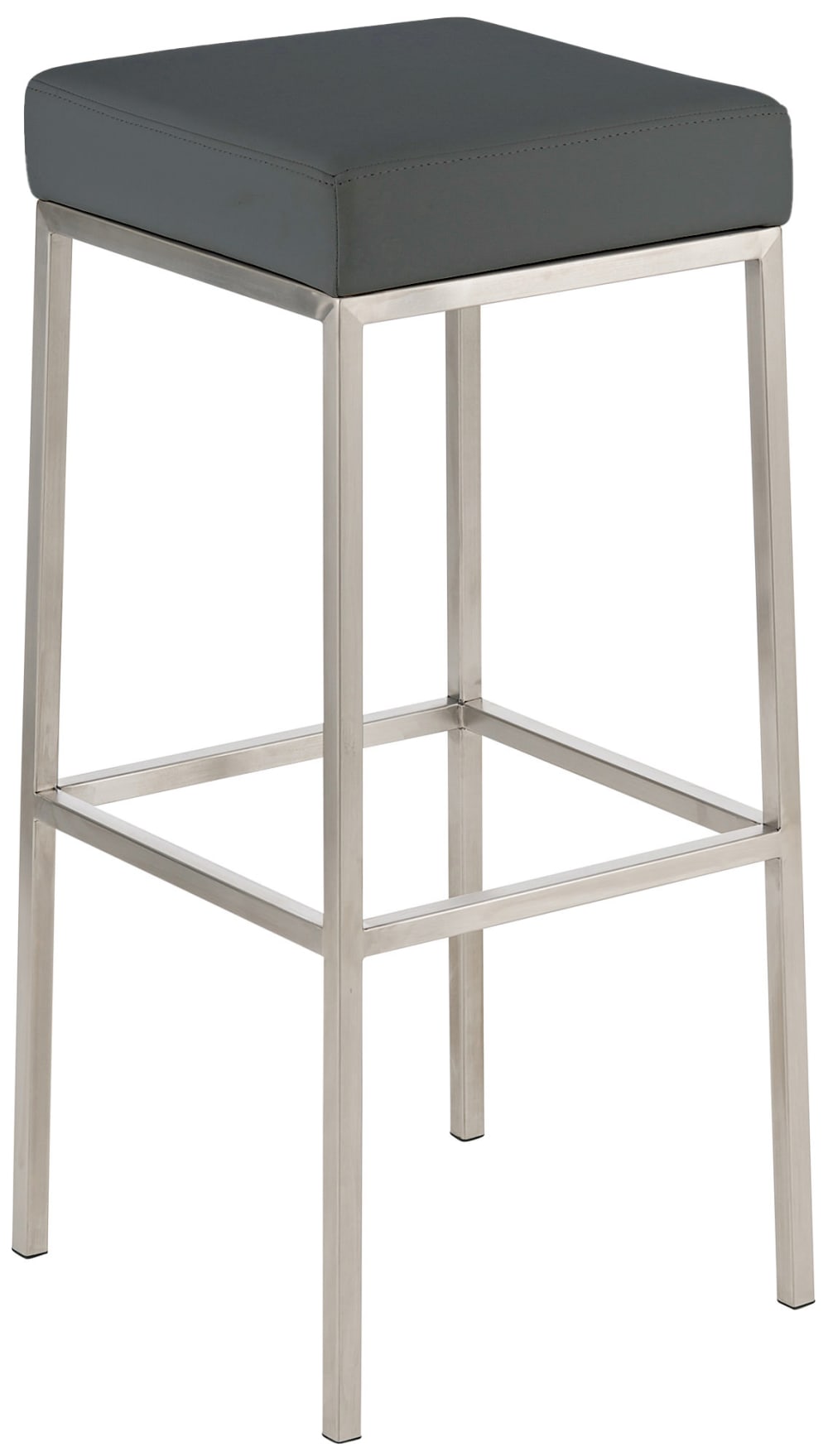 Set de 2 taburetes de bar con reposapiés en simil cuero gris - Maisons du Monde