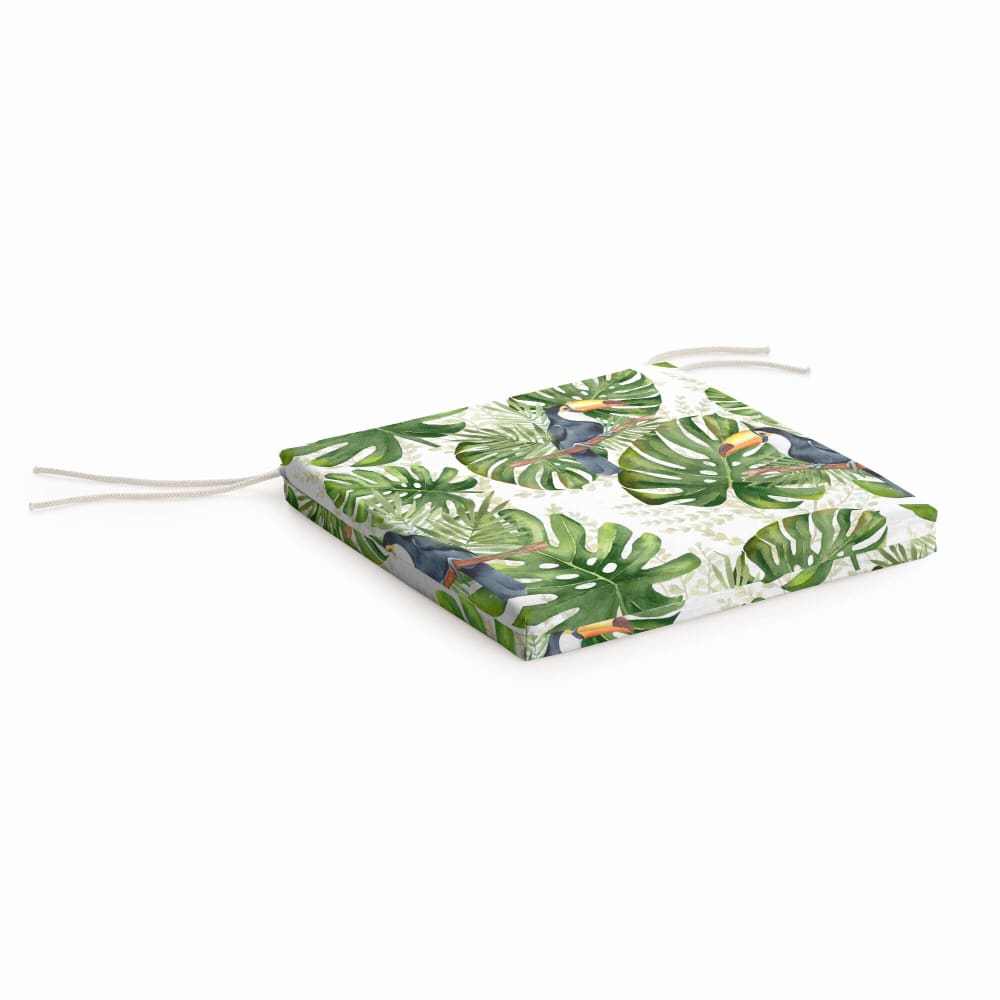 Cojín para asiento acolchado 100% algodón verde 40x40x5 cm