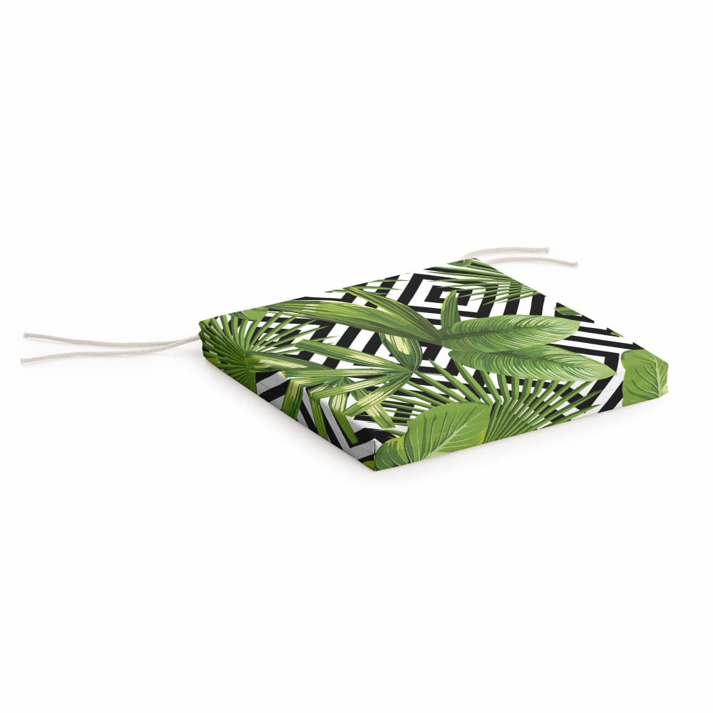 Cojín para asiento acolchado 100% algodón verde 40x40x5 cm