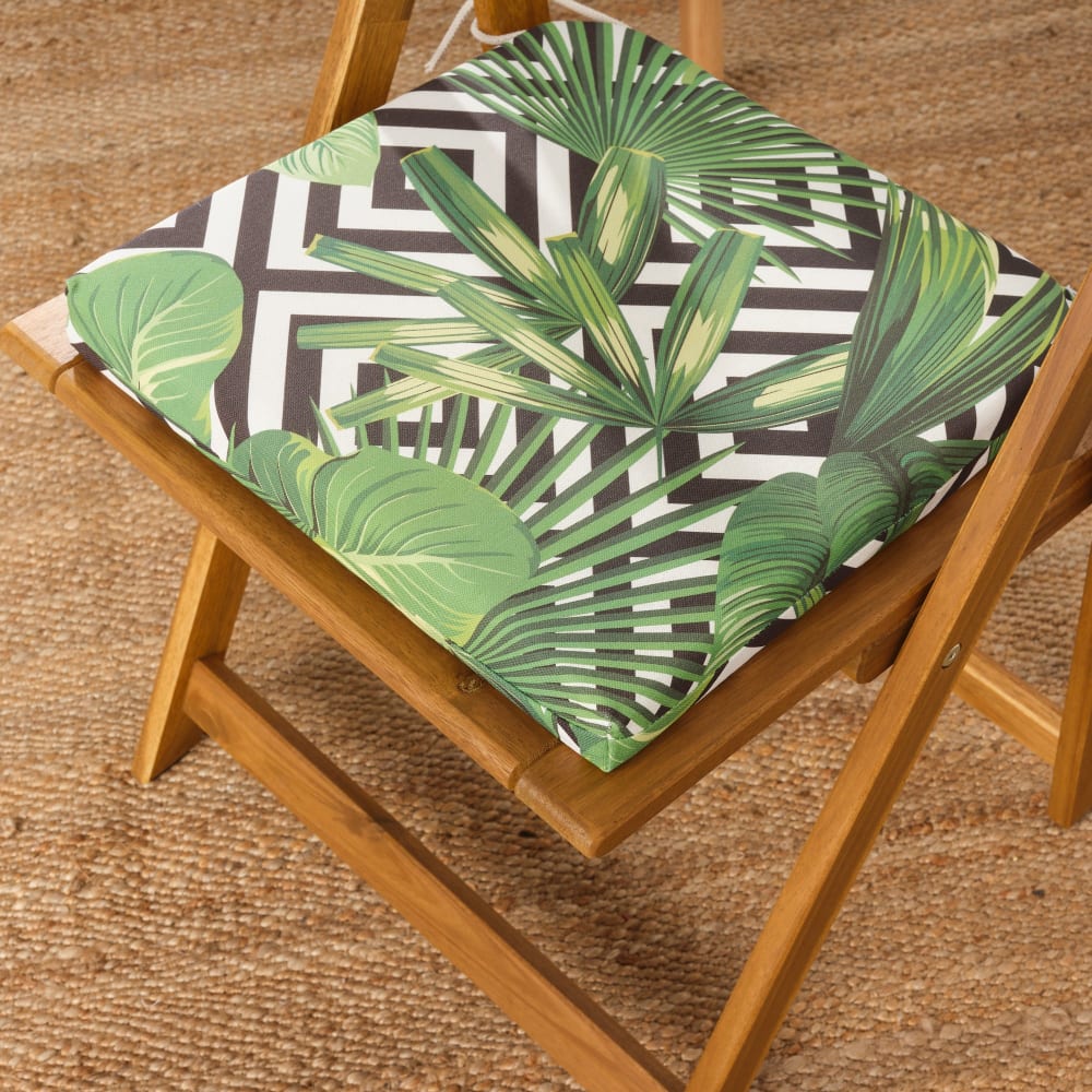 Cojín para asiento acolchado 100% algodón verde 40x40x5 cm - Maisons du Monde