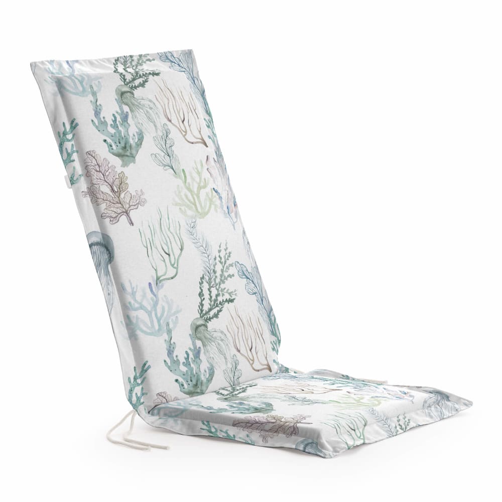Cojín para silla de jardín 100% algodón azul 101x41x4