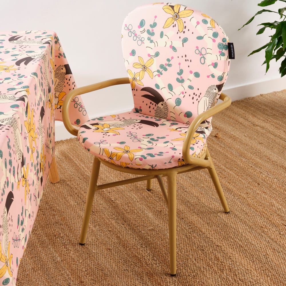 Cojín para silla de exterior 100% algodón rosa 48x90x5 cm - Maisons du Monde