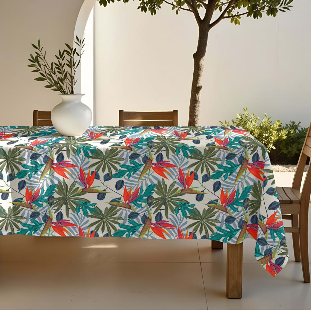 Nappe anti-taches en coton multicolore 250x155 cm