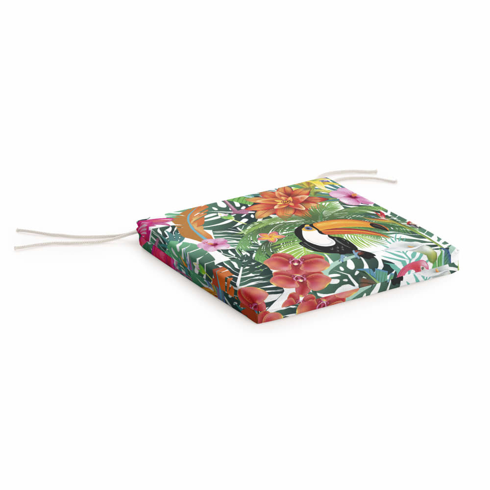 Cojín para asiento acolchado 100% algodón multicolor 40x40x5 cm