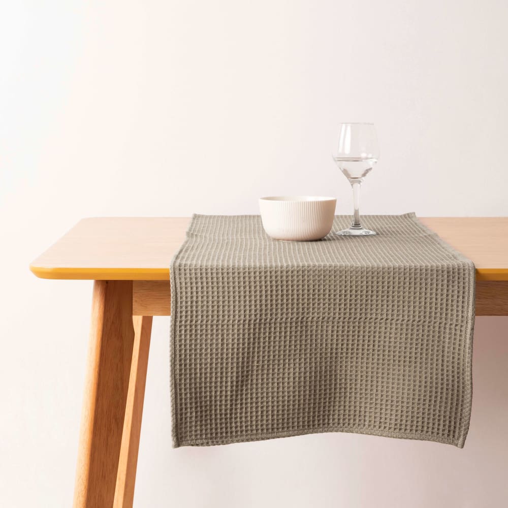 Camino de mesa 100% algodón marrón 45x140 cm
