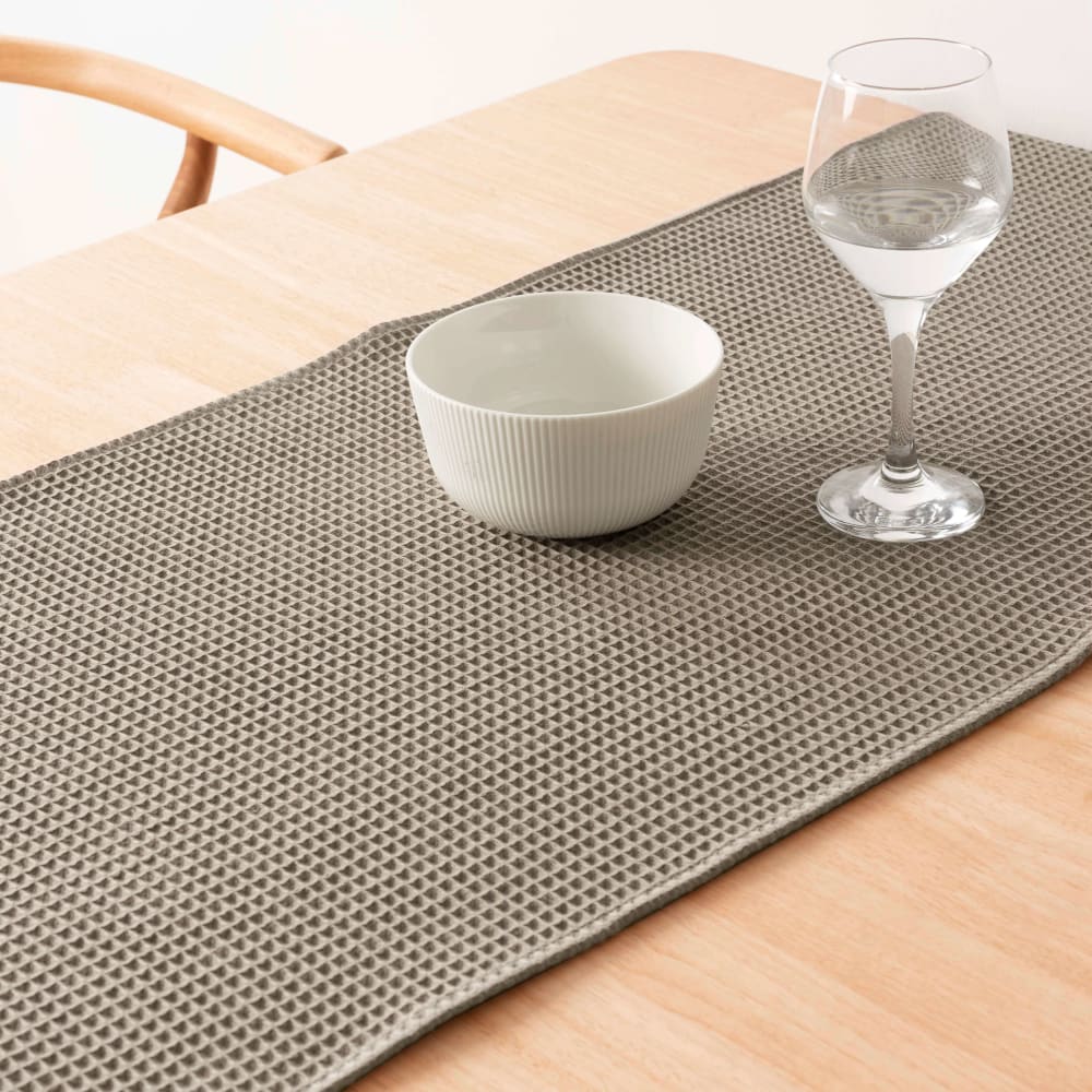 Camino de mesa 100% algodón marrón 45x140 cm - Maisons du Monde
