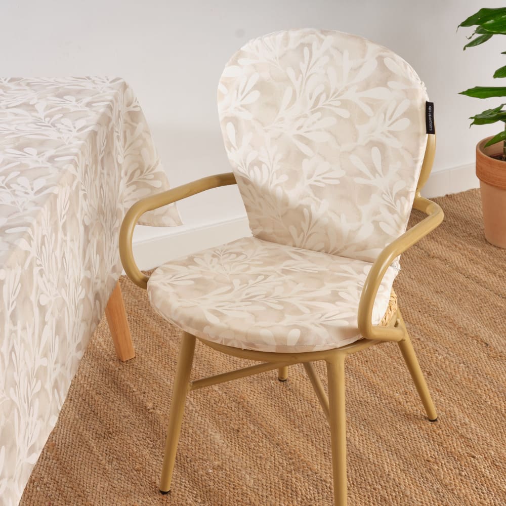 Cojín para silla de exterior 100% algodón beig 48x90x5 cm - Maisons du Monde
