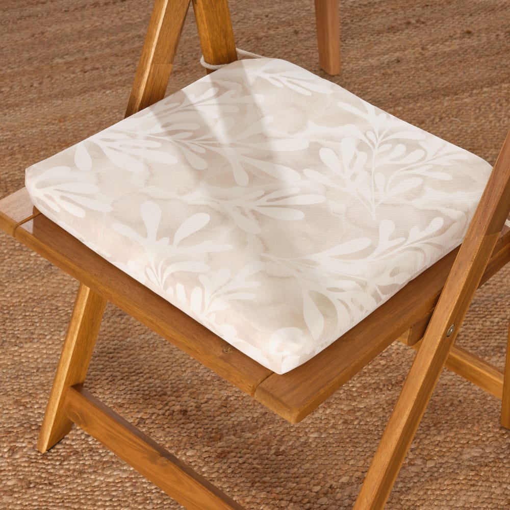 Cojín para asiento acolchado 100% algodón beig 40x40x5 cm - Maisons du Monde