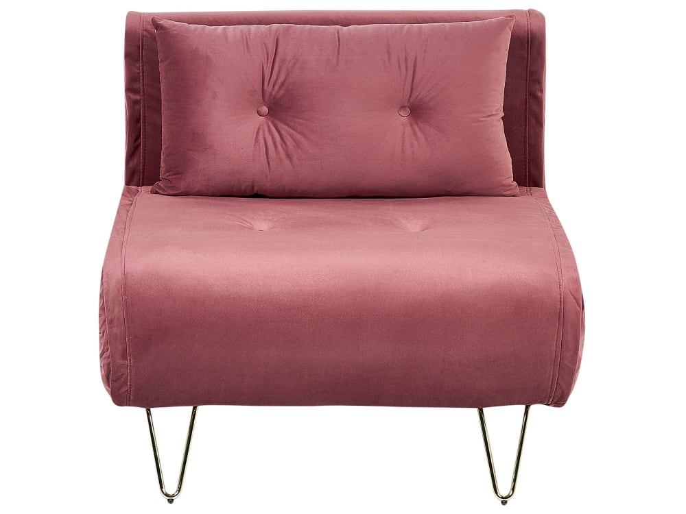 Schlafsofa Aus Samtstoff, Rosa