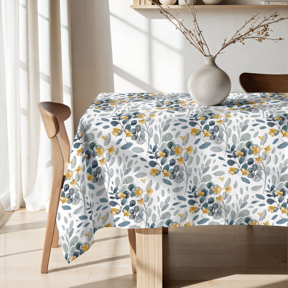 Nappe anti-taches en coton bleu 200x155 cm