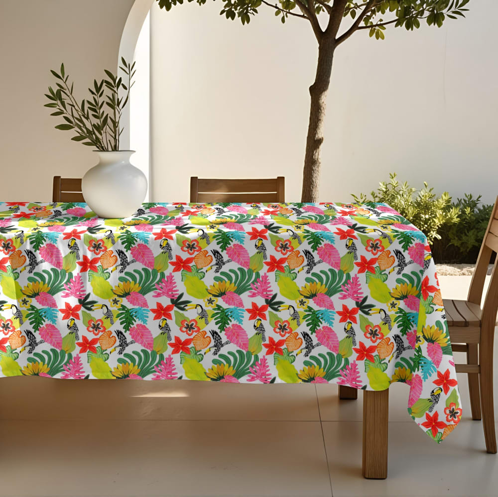 Nappe anti-taches en coton multicolore 250x155 cm