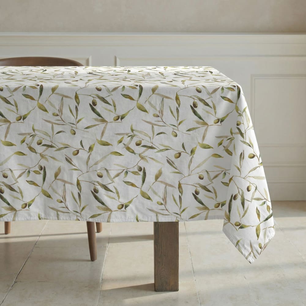 Nappe enduite anti-taches en coton blanc 200x155 cm
