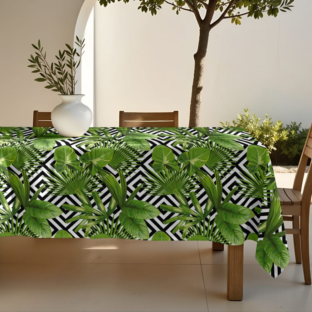 Nappe anti-taches en coton vert 155x155 cm