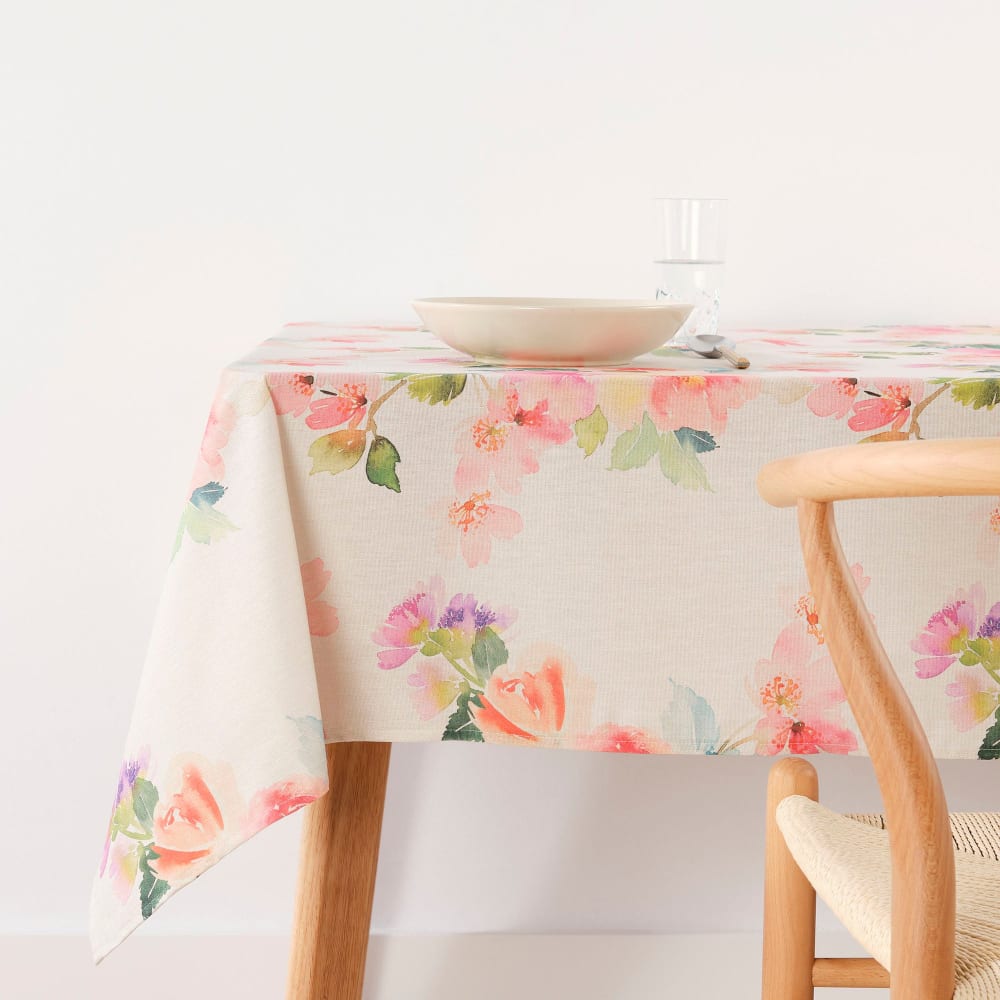 Nappe anti-taches en coton multicolore 200x155 cm