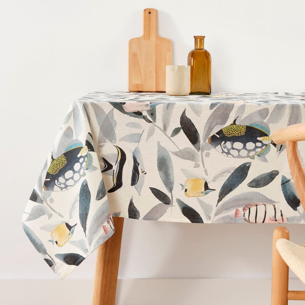 Nappe anti-taches en coton multicolore 155x155 cm