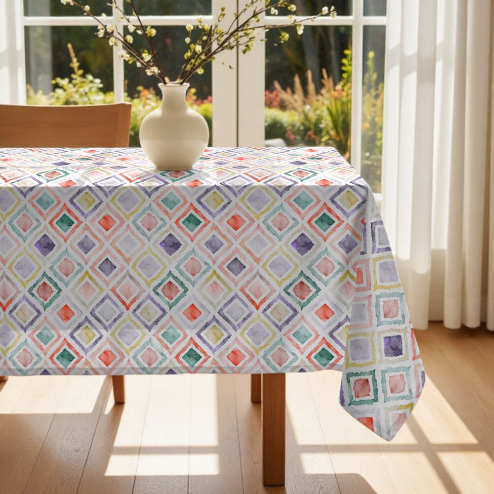Nappe anti-taches en coton multicolore 155x155 cm