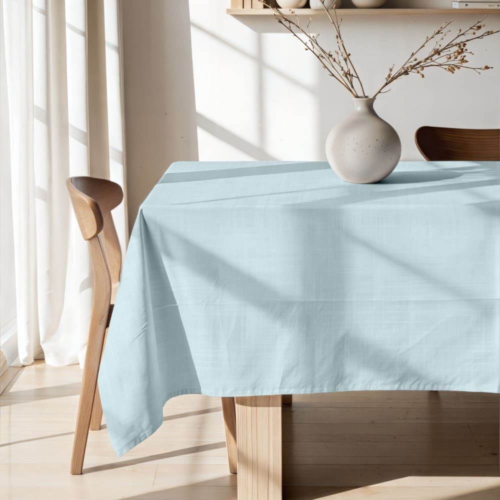 Nappe anti-taches en coton bleu 250x155 cm