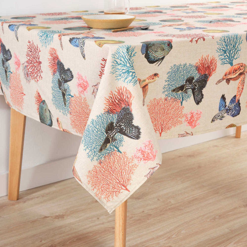 Mantel antimanchas 100% algodón multicolor 155x155 cm - Maisons du Monde