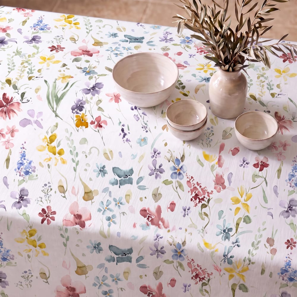 Muare Home Nappe anti-taches en coton á fleurs 100x155 cm Multicolore