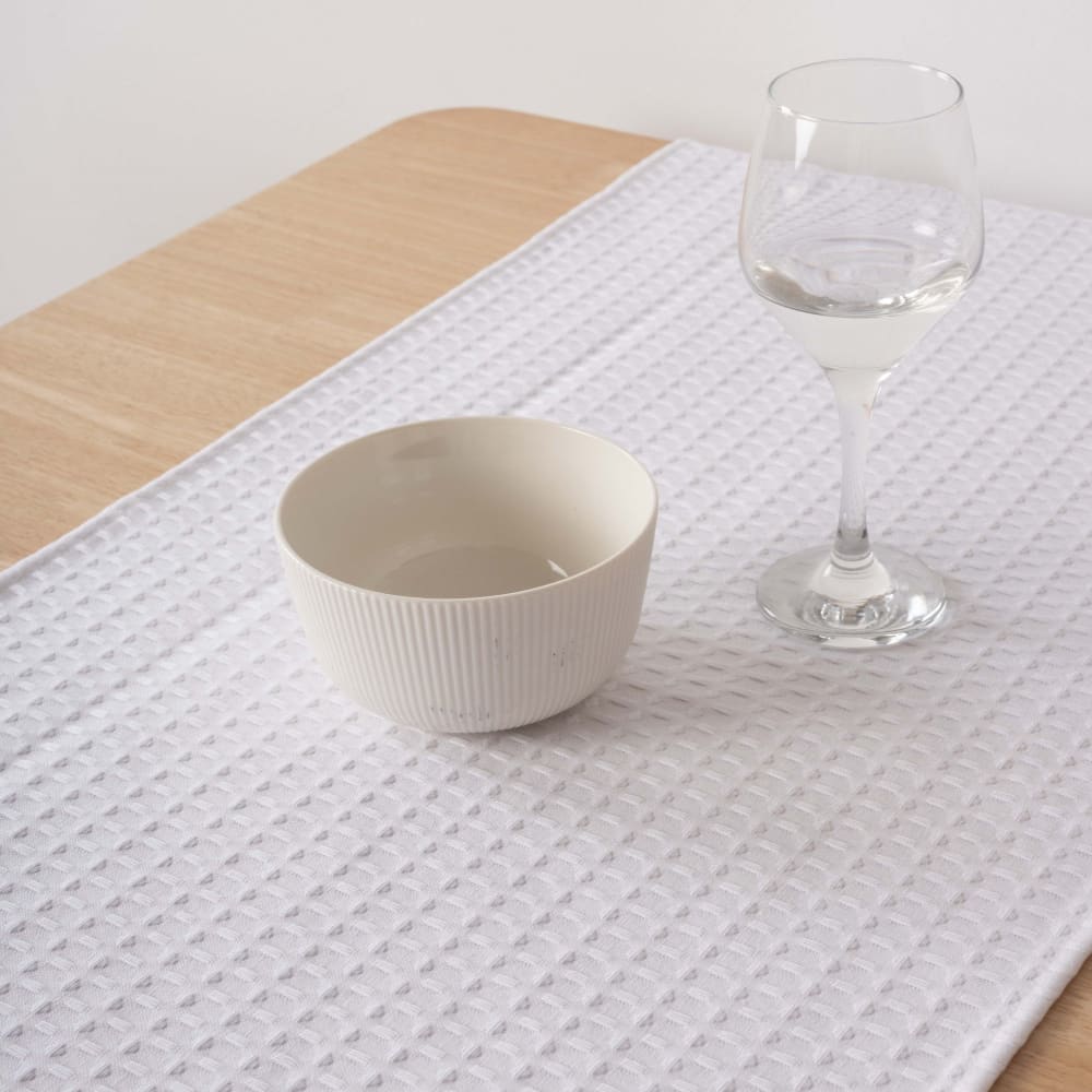 Camino de mesa 100% algodón blanco 45x140 cm - Maisons du Monde