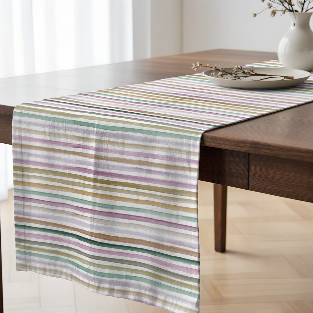 Chemin de table en coton multicolor 140x45
