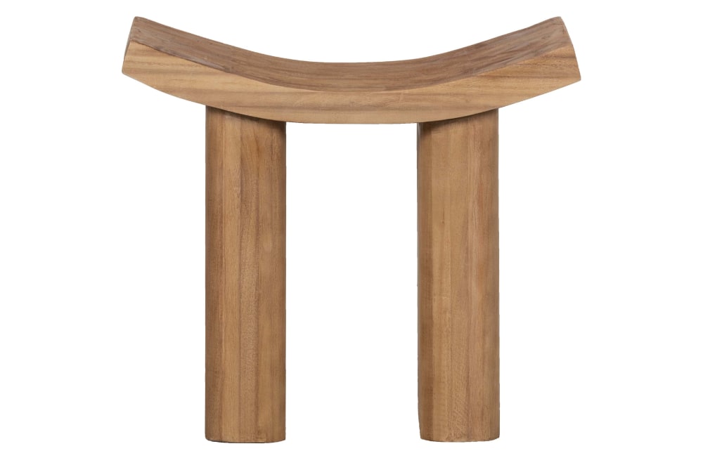 Hocker Aus Paulownia-Holz, Braun