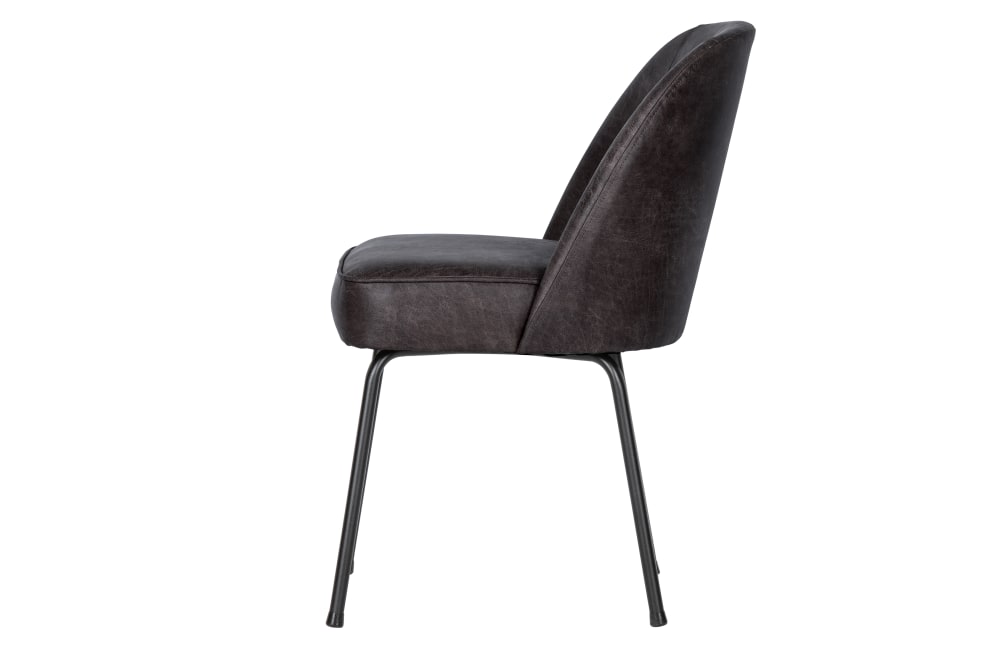 2er Set Esszimmerstühle aus Leder, Schwarz - Maisons Du Monde