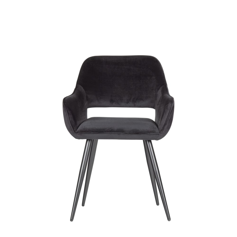 chaise en velour noir