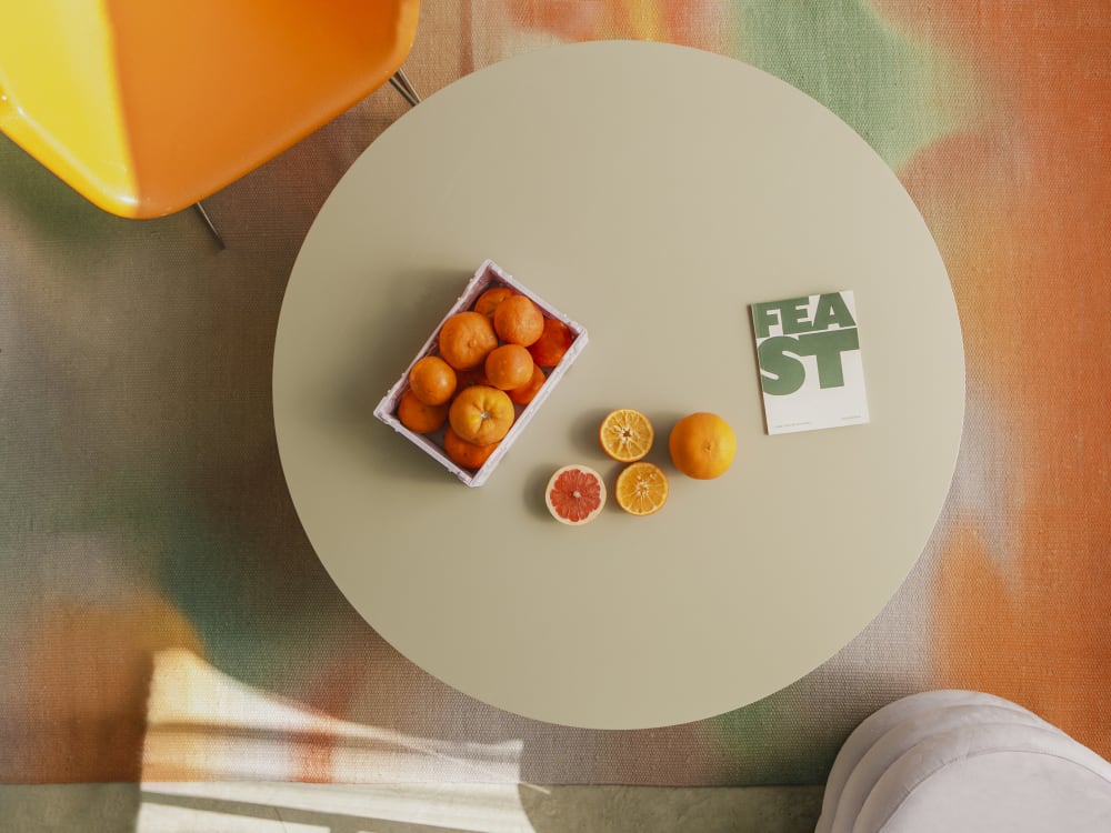 Mesa de centro redonda tablero laminado de 3cm taupe 100cm - Maisons du Monde