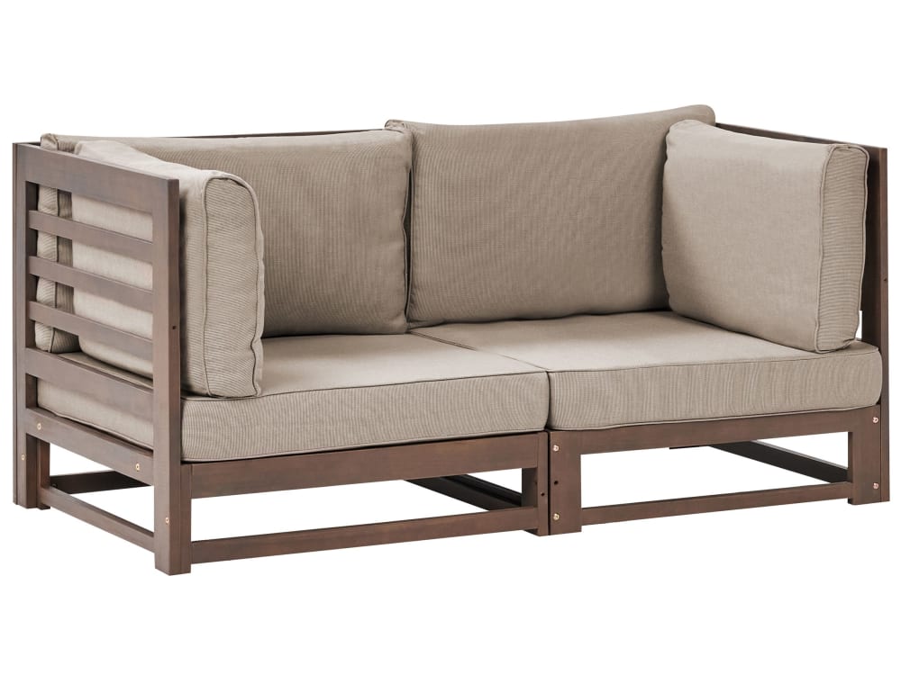 2 Sitzer Sofa 2 Personen Aus Zertifiziertes Akazienholz, Braun