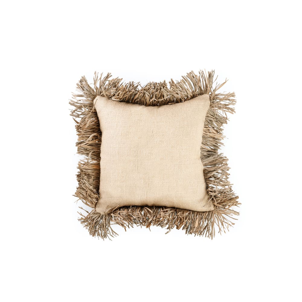 Housse de coussin en coton raphia naturel 40x40 cm