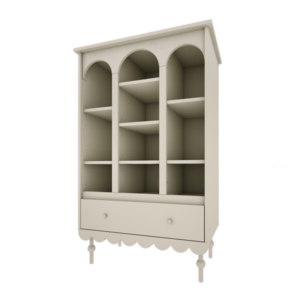 Bibliothèque 1 tiroir olive