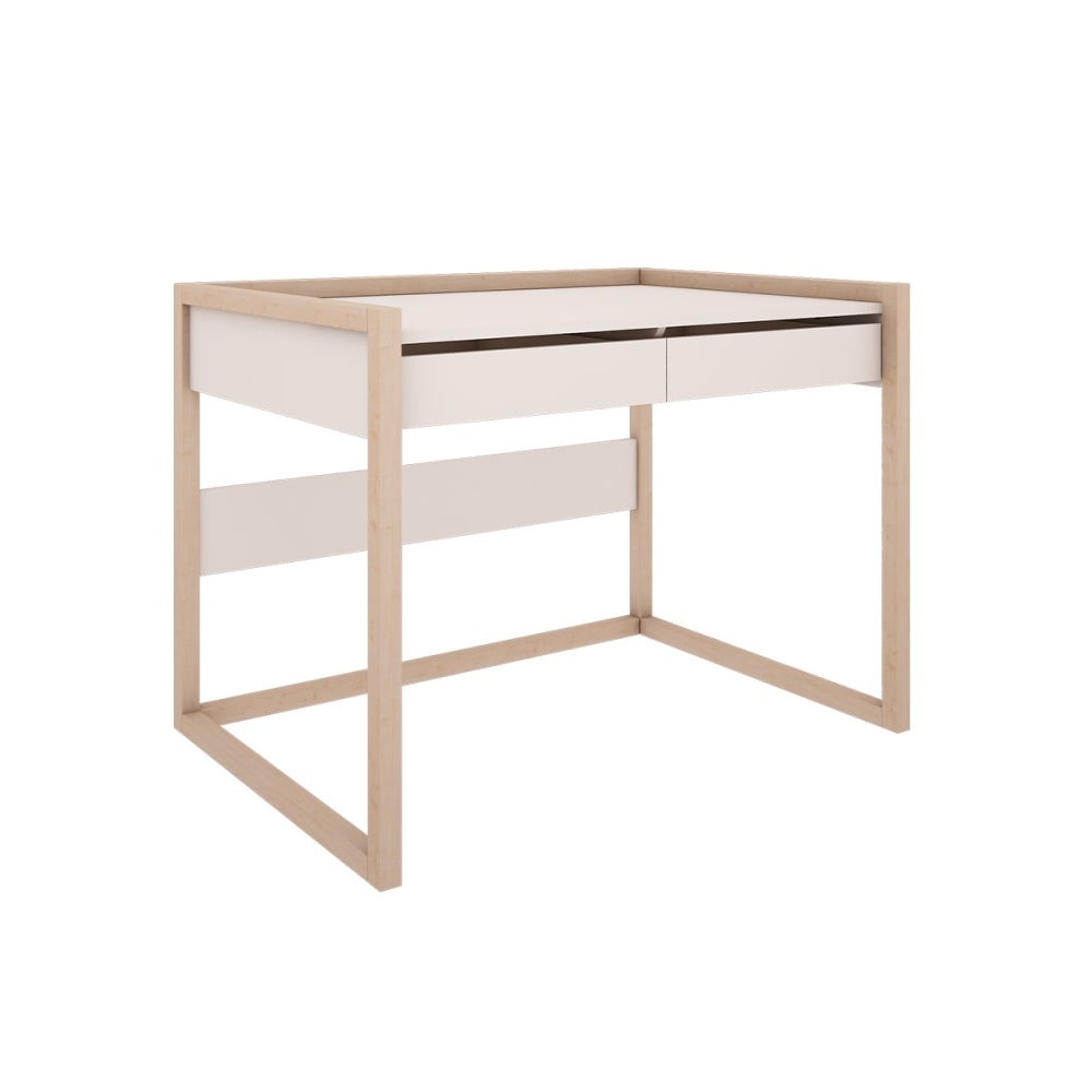 Bureau 2 tiroirs panneaux stratifiés blanc Bureau 2 tiroirs panneaux stratifiés blanc