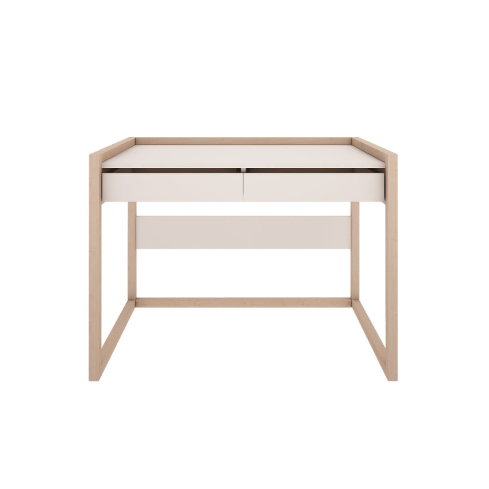 Bureau 2 tiroirs panneaux stratifiés blanc - Maisons du Monde