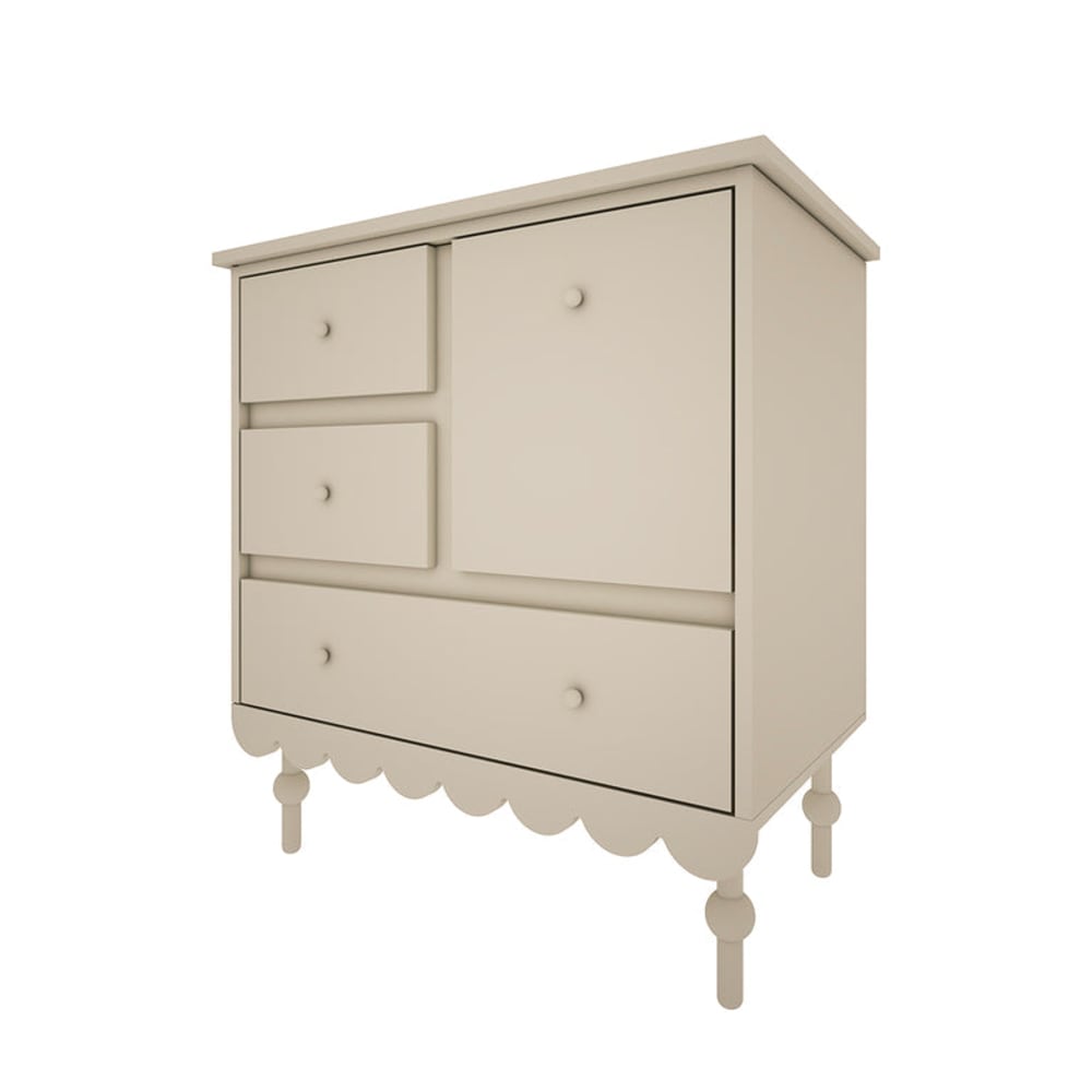 Commode 3 tiroirs 1 porte panneaux stratifiés vert Commode 3 tiroirs 1 porte panneaux stratifiés vert