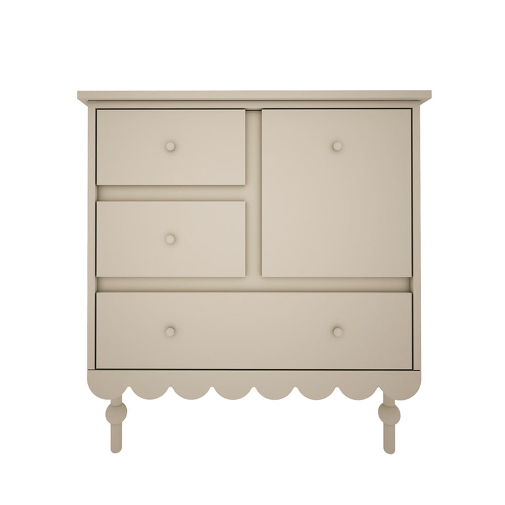 Commode 3 tiroirs 1 porte panneaux stratifiés vert - Maisons du Monde
