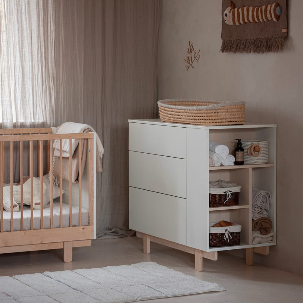 Lit évolutif 70x140 et commode panneaux stratifiés blanc - Maisons du Monde
