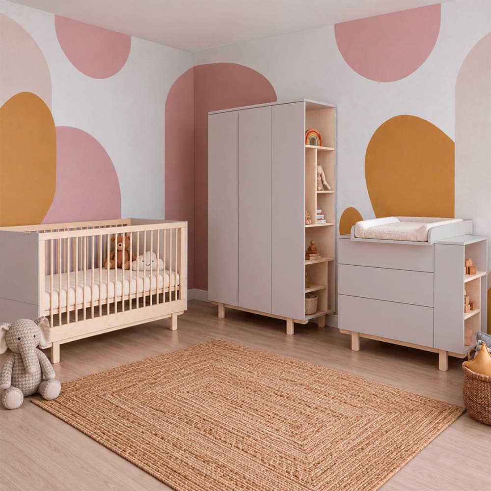 Lit évolutif 70x140 et commode panneaux stratifiés beige - Maisons du Monde
