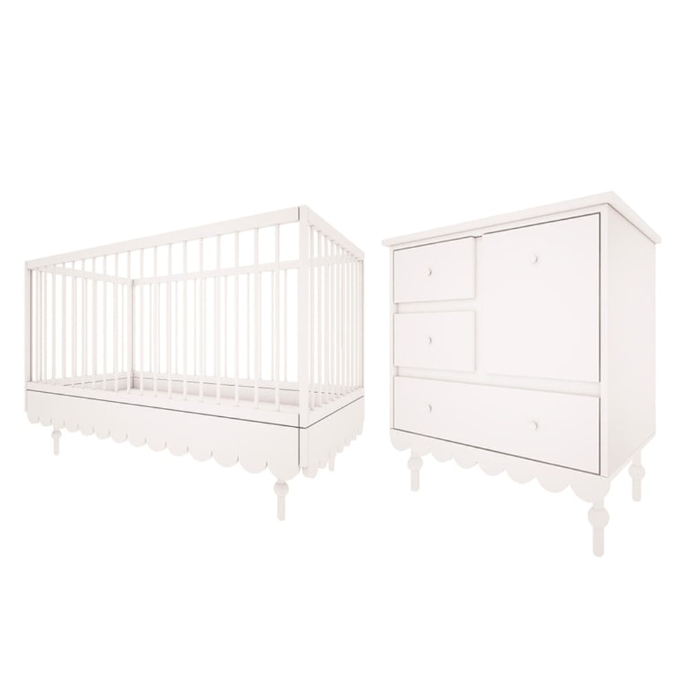 Lit évolutif 70x140 et commode panneaux stratifiés blanc Lit évolutif 70x140 et commode panneaux stratifiés blanc