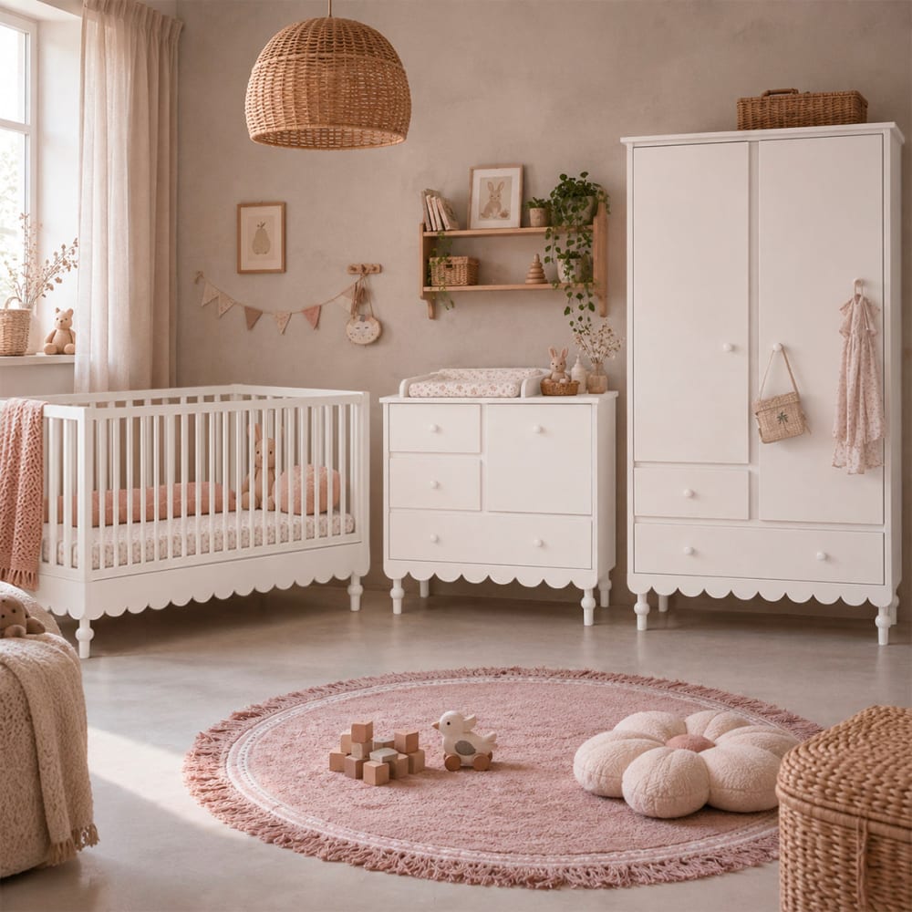 Lit évolutif 70x140 et commode panneaux stratifiés blanc - Maisons du Monde