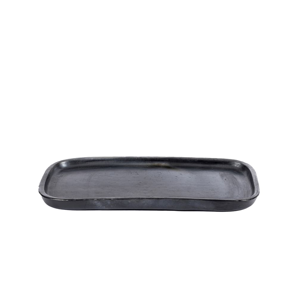 Assiette terre cuite noir 31x19x3cm