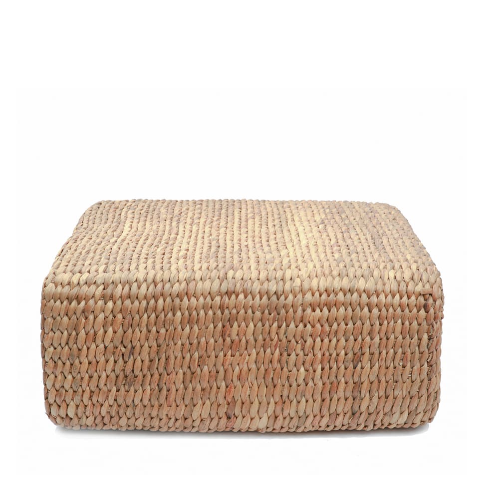 Pouf in giacinto d’acqua marrone 60x60x30 cm - Bazar Bizar