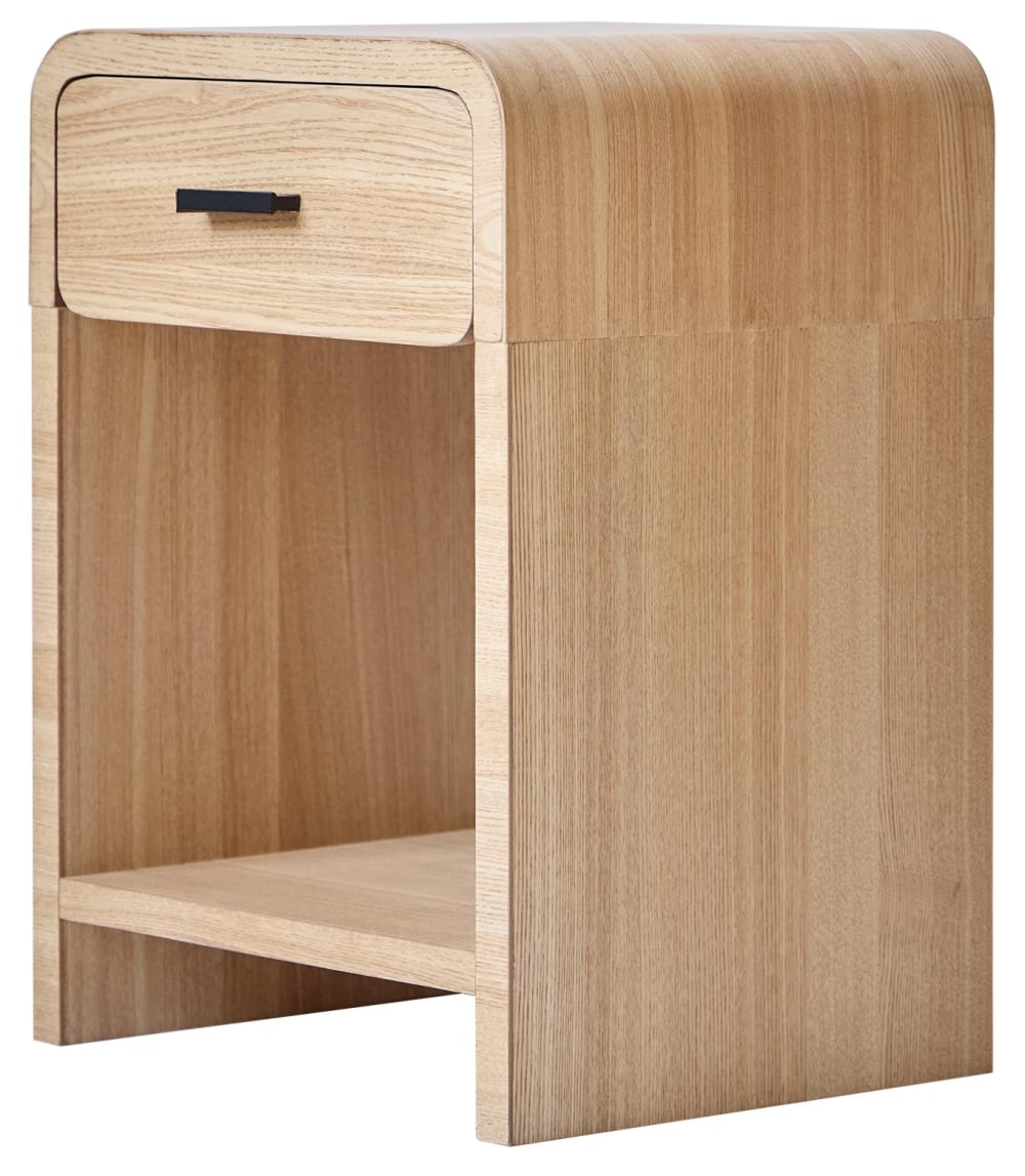 Mesita de noche 1 cajón en madera marron - Maisons du Monde