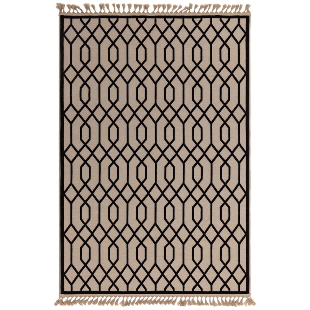 Tapis moderne en coton noir 120x170 cm