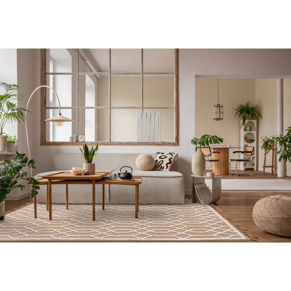 Tapis moderne en coton blanc 120x170 cm — vue 3