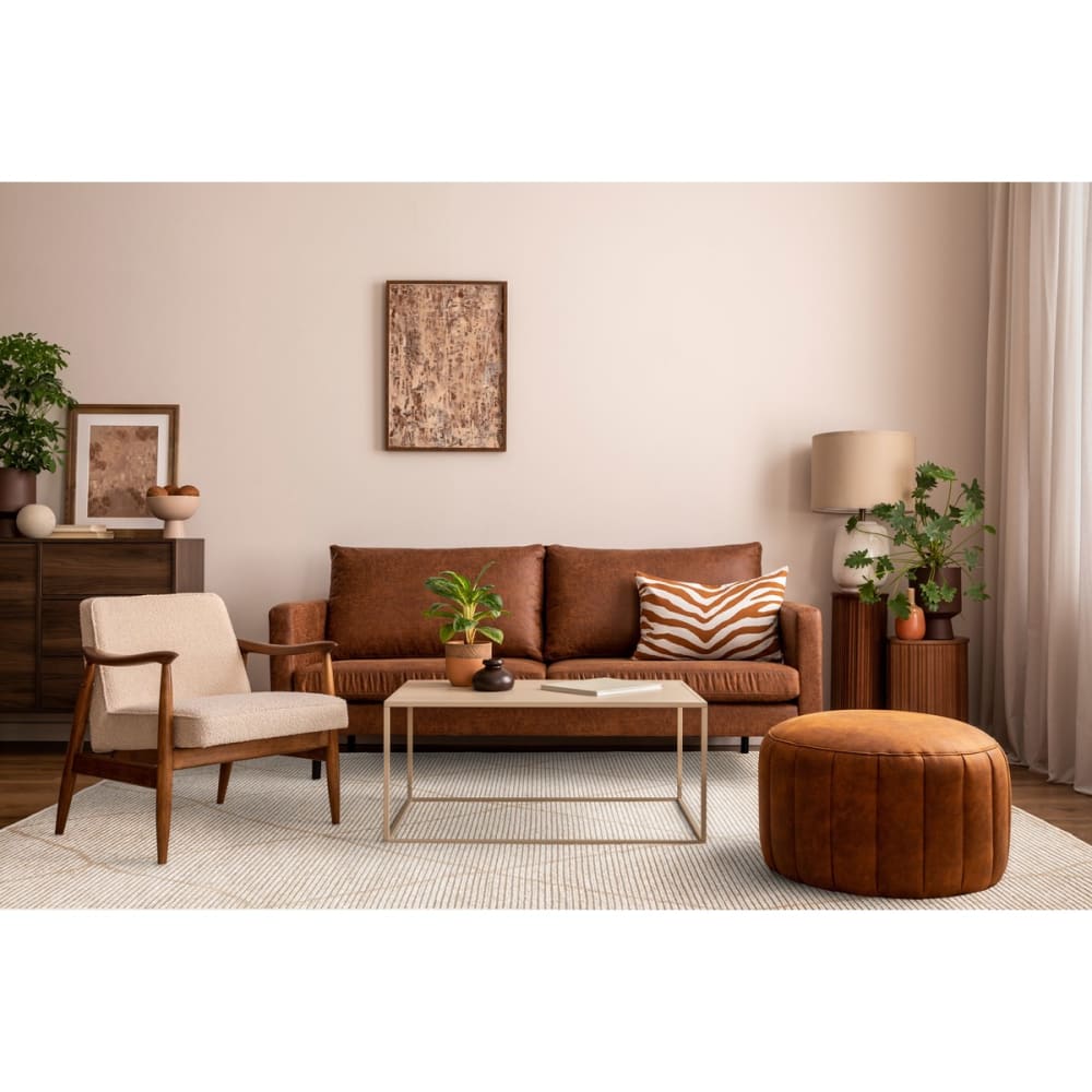 Tapis de salon en jute beige 120x170 cm — vue 3
