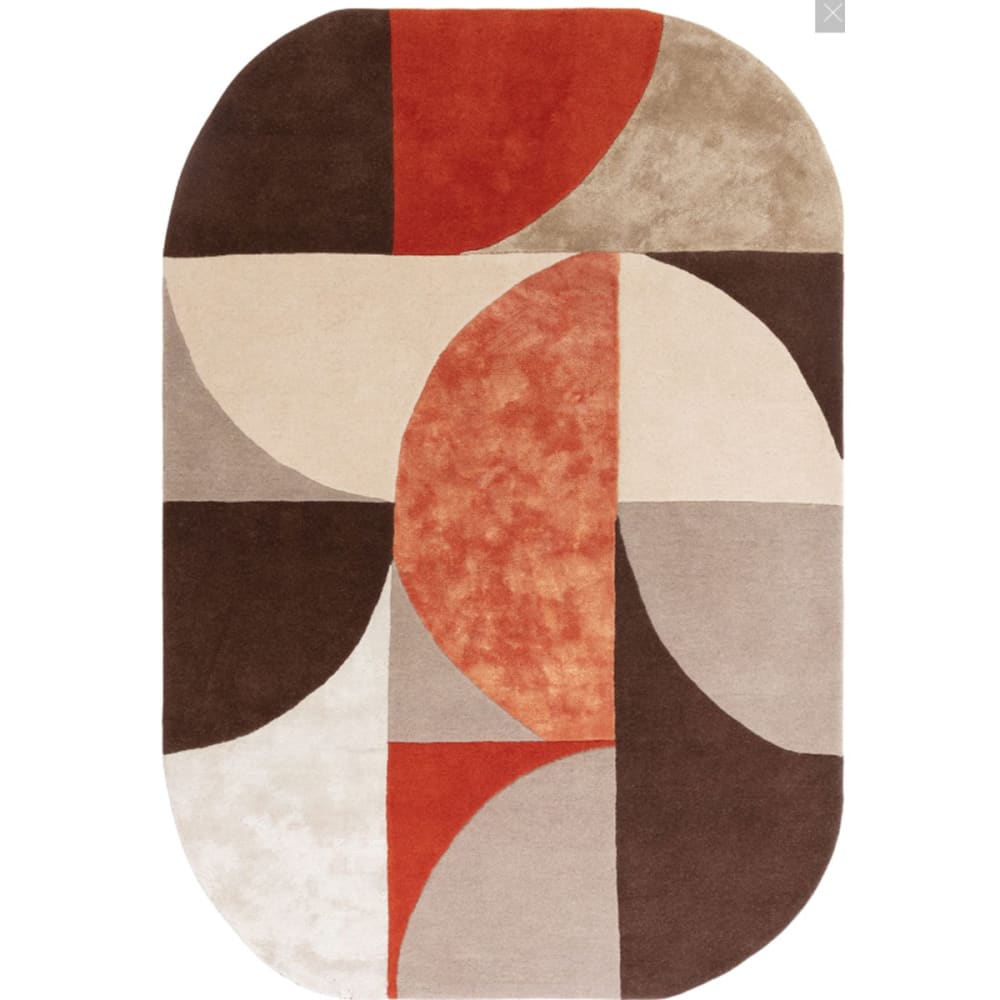 Novatrend Moderner Teppich aus Wolle 160x230 cm style classic chic orange Wolle