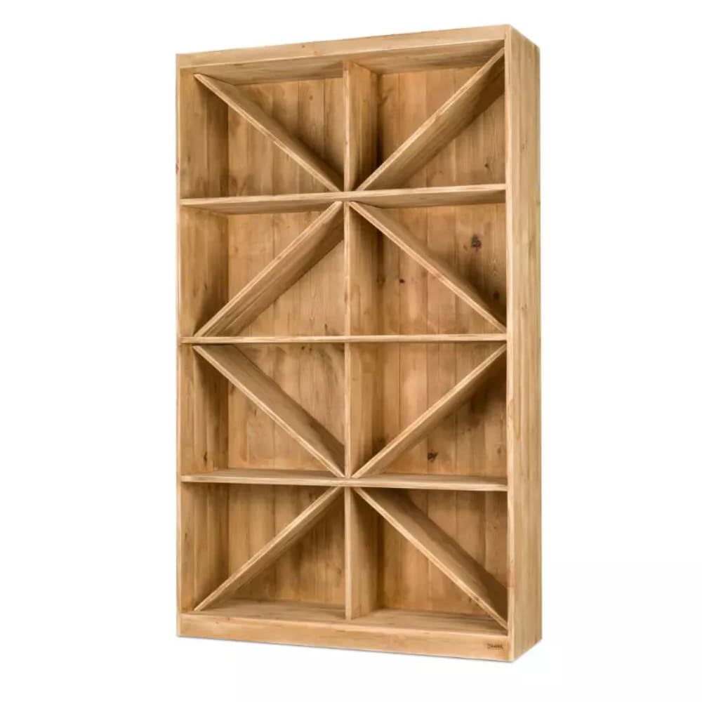 Tradis Weinregal H195 cm, Fassungsvermögen 300 Flaschen, Massivholz Beige