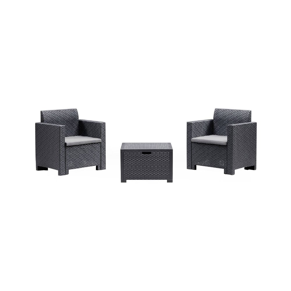 Set salon d'extérieur anthracite 75x57 cm
